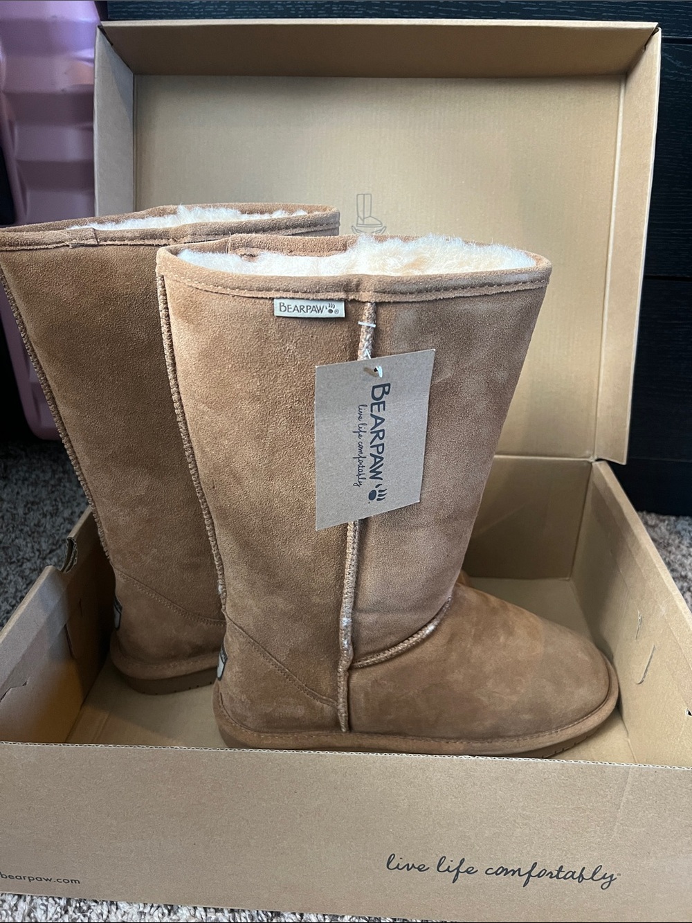 Bearpaw Women's Classic Tall Shearling Boots - Chestnut